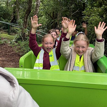 students on a roller coaster